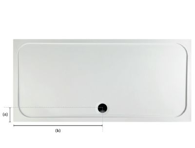 CORAM FLAT TOP WHITE STONE RESIN 1700mm x 800mm x 50mm RECTANGULAR SHOWER TRAY, YA178WHI